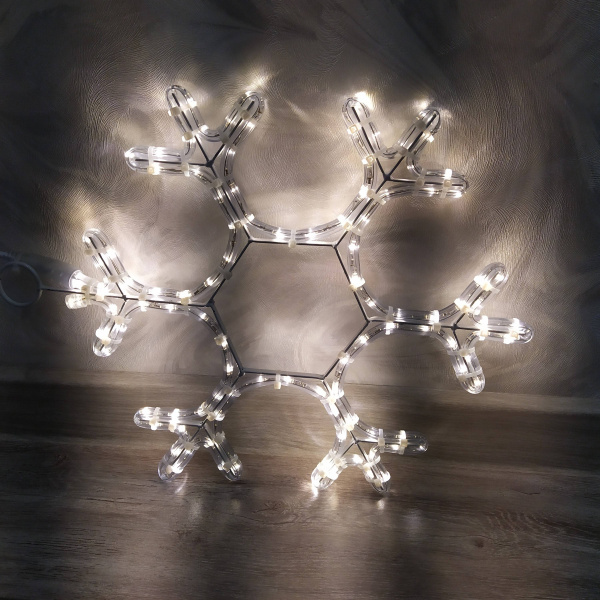 Светодиодная  Снежинка 40 * 40 см, теплый белый