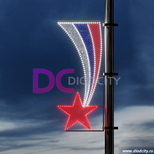 Световая консоль "Звезда триколор № 2" 162*68 см Световая консоль "Звезда триколор № 2" 162*68 см