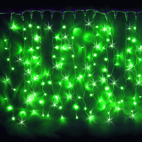 Светодиодный занавес "Дождь", 2 х 1.5м, зеленые диоды, мерцающий