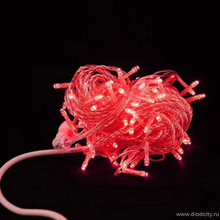 Гирлянда  LED Стринг Лайт, длина 10 м, цвет красный