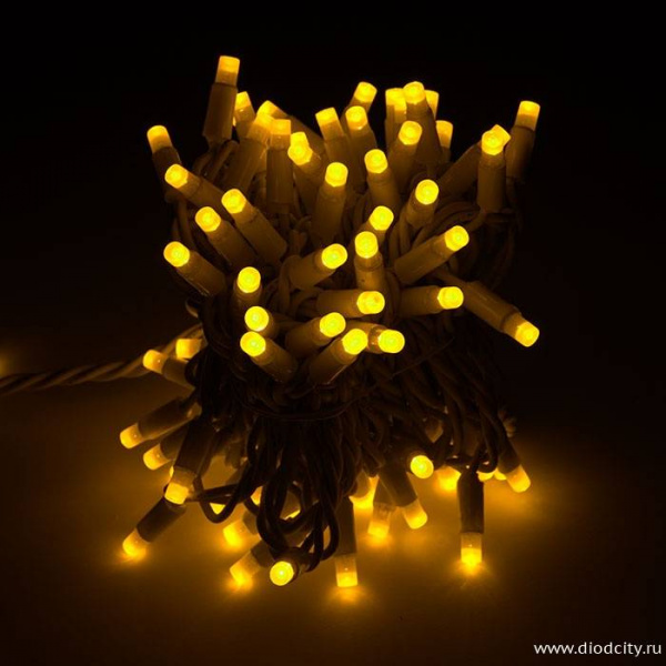 Гирлянда-нить Стринг Лайт, фиксинг, 10м, цвет желтый, 24В