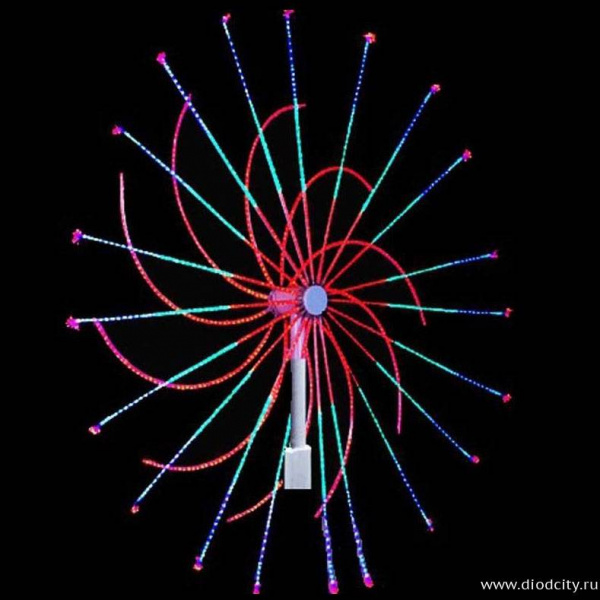 Светодиодный фейерверк "Колесо-Шар" d 3 м , мульти