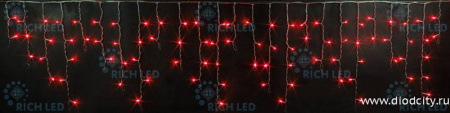 Светодиодная бахрома Rich LED 3х0.5 м, красная, IP54