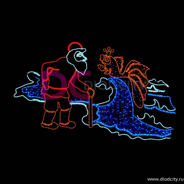 Световое панно "Сказка о рыбаке и рыбке" 200 см