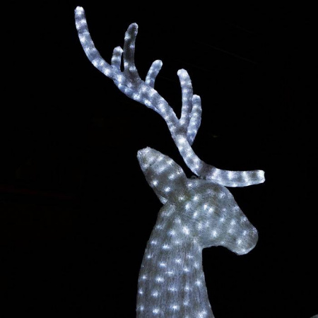 Световые акриловые фигуры "Пара благородных оленей", белые