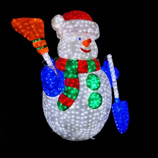 Световая акриловая фигура "Снеговик"  120 см