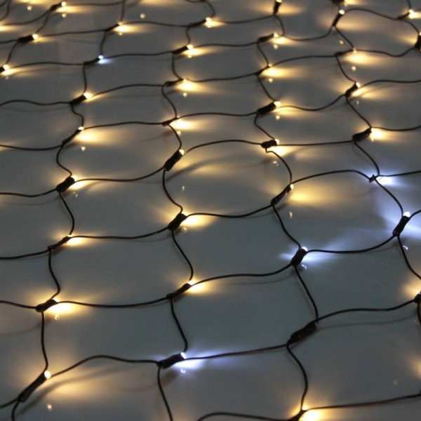 Гирлянда сеть 2х3 мерцающая, теплая белая