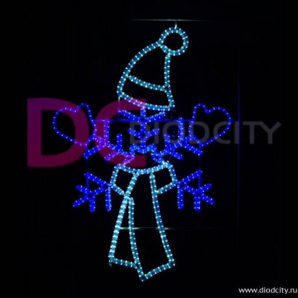 Светодиодная консоль "Снежинка в шапке", 180х90 см Светодиодная консоль "Снежинка в шапке", 180х90 см