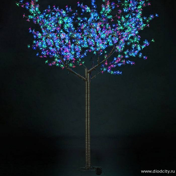 Светодиодное дерево"Сакура" 3.6 х 3.0м, мульти