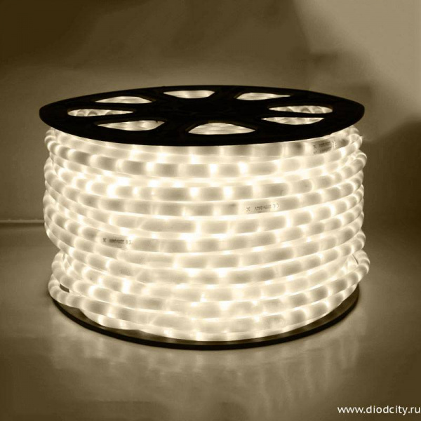 Светодиодный дюралайт-фиксинг, 13мм, 360°, теплый белый