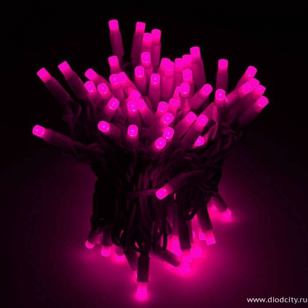 Гирлянда-нить Стринг Лайт, мерцающая, 10м, провод прозрачный, цвет розовый