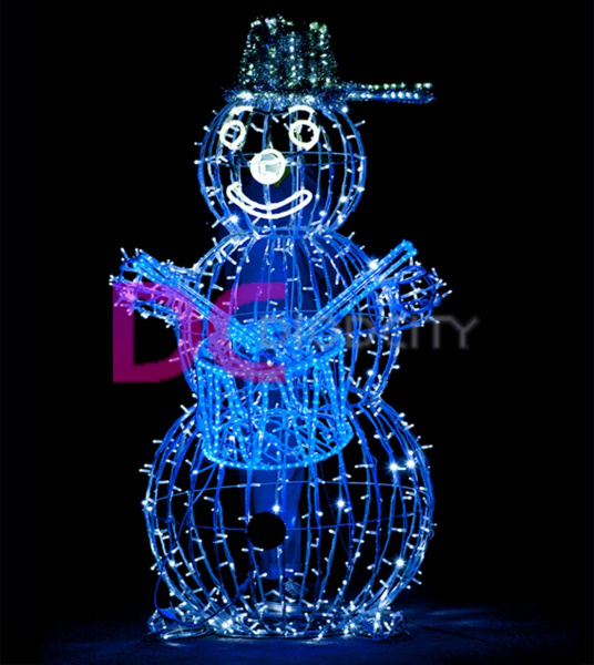 Световая композиция "Снеговики-музыканты", 200 см