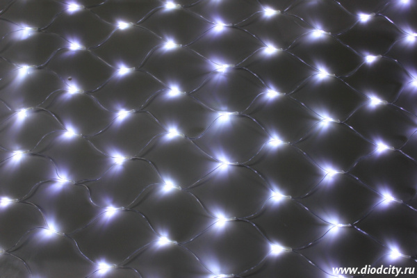 Гирлянда - сеть светодиодная 2 х 3 м, белая, с контроллером