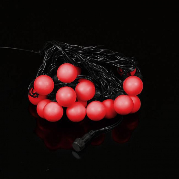 Гирлянда "Мультишарики - макси", длина 5м, D - 40мм, цвет  красный