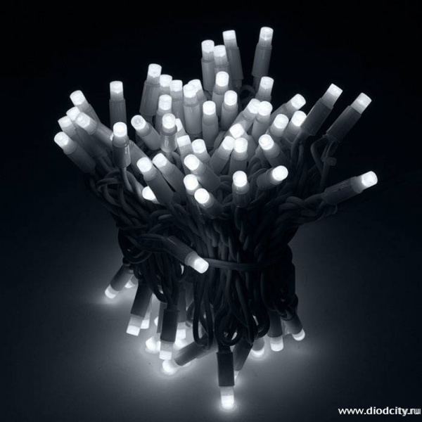 Гирлянда нить Стринг Лайт мерцающая 24V, длина 10м, каучук, белая