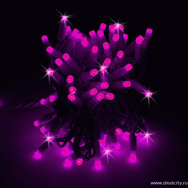 Гирлянда-нить Стринг Лайт, фиксинг, 10м, цвет фиолетовый, 24В