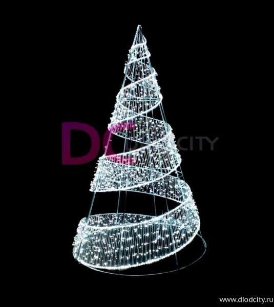 Световая конструкция "Елка конус белый", 200х120 см