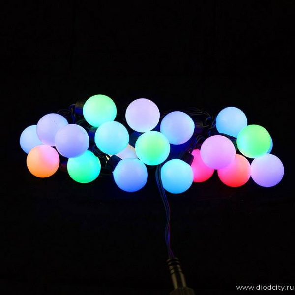 Гирлянда "Мультишарики - макси", длина 5м, D - 40мм, цвет RGB