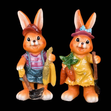 Обьемная фигура из стекловолокна "ЗАЙЧИК С КУКУРУЗОЙ", 32*28*68 см, 24 В