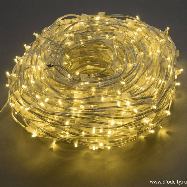 Гирлянда на деревья Клип Лайт мерцающий, 100 м, теплый белый