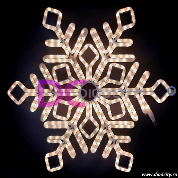 Светодиодная снежинка 70*70 см, теплый белый, IP65