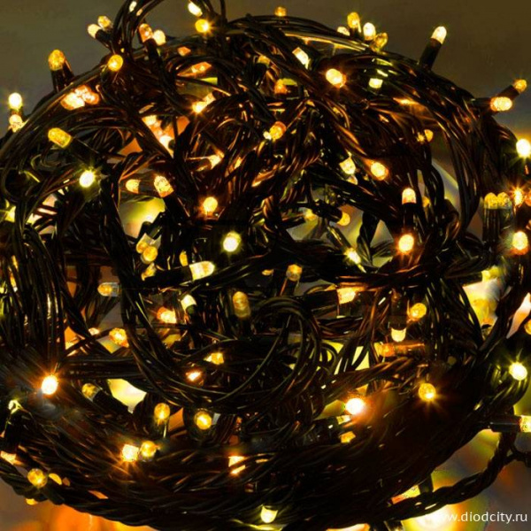 Гирлянда LED Твинкл Лайт, длина 20м, цвет желтый, с контроллером