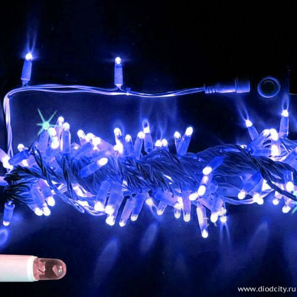 Светодиодная гирлянда Нить 10 м, 24 В, герметичный колпачок, синяя