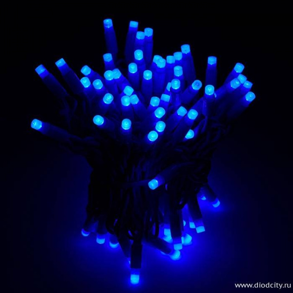 Гирлянда-нить Стринг Лайт, фиксинг, 10м, цвет синий, 24В