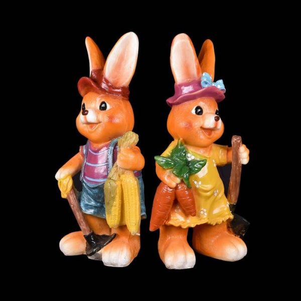 Обьемная фигура из стекловолокна "ЗАЙЧИК С КУКУРУЗОЙ", 32*28*68 см, 24 В