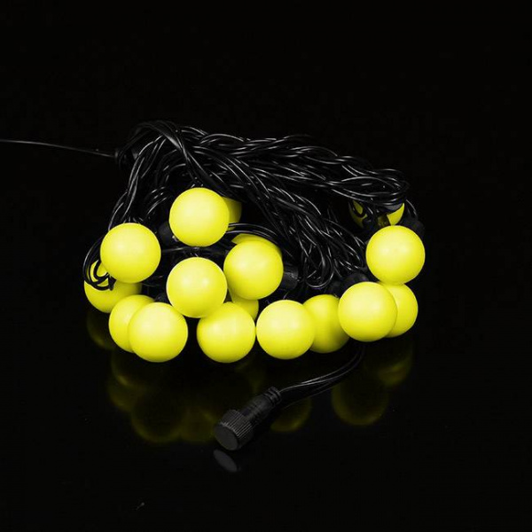 Гирлянда "Мультишарики - макси", длина 5м, D - 40мм, цвет  желтый