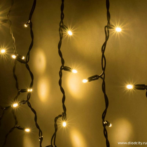 Гирлянда бахрома 4.8 х 0.6 м, теплая белая, каучук