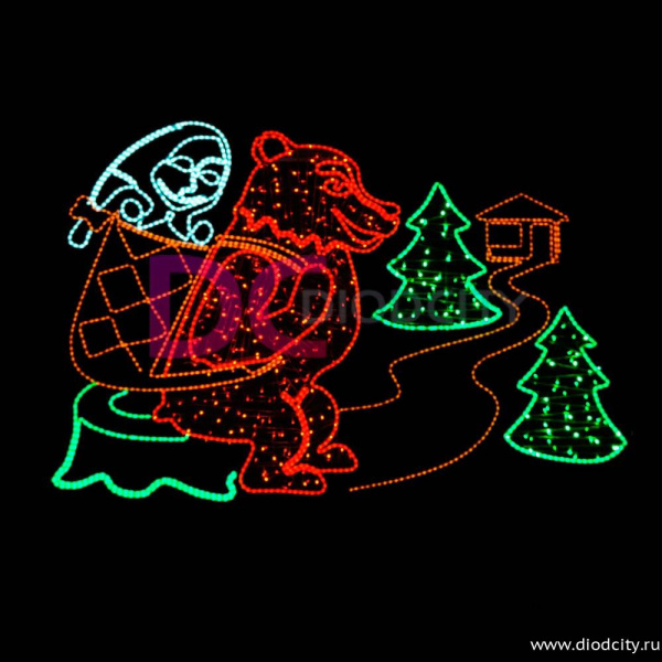 Световое панно "Маша и медведь" 200 см