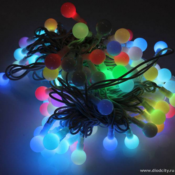 Гирлянда "Мультишарики", длина 15 м, D - 25 мм, мульти/быстрая смена цвета