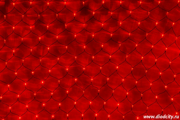 Гирлянда - сеть светодиодная 2 х 2 м, красная, с контроллером