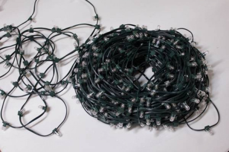 Гирлянда "Клип Лайт" красные диоды, темно-зеленый провод