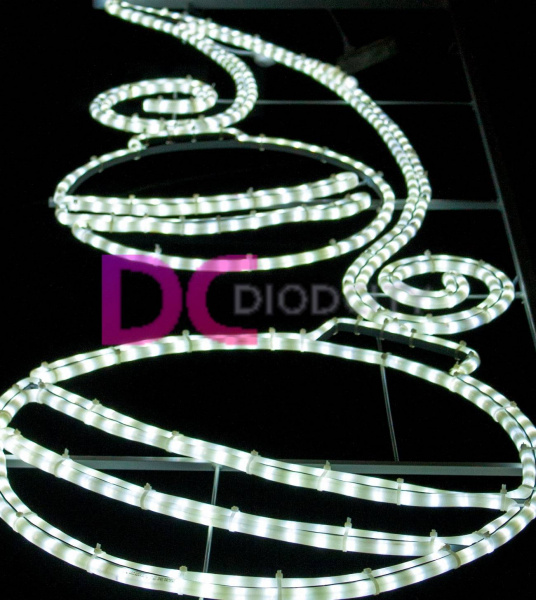 Светодиодная консоль "Праздничные шары" 200х60 см, белая Светодиодная консоль "Праздничные шары" 200х60 см, белая