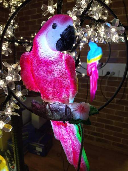 Объемные фигуры из стекловолокна "Попугаи", 16*15*49 см, 24V (5шт)