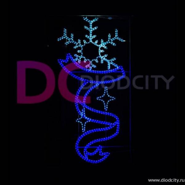 Светодиодная консоль "Снежинка с лентой", 180х90 см Светодиодная консоль "Снежинка с лентой", 180х90 см