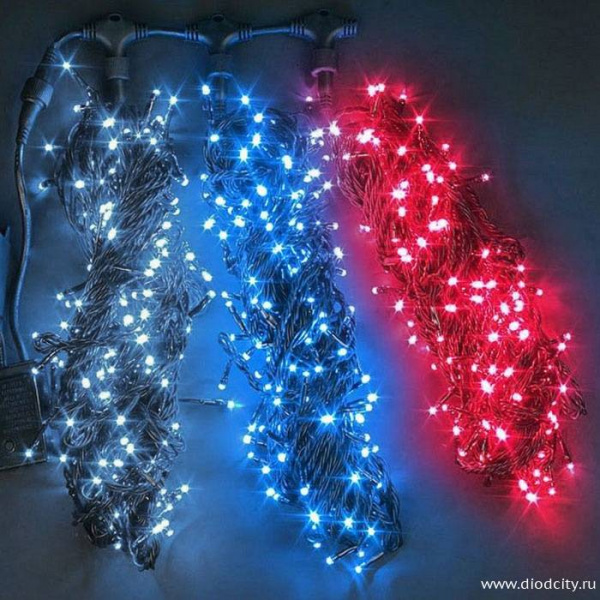 Гирлянда "Клип Лайт Спайдер" 3 нити по 20 м, триколор, с контроллером