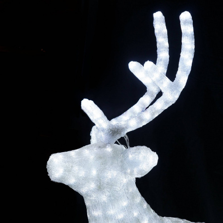 Световая фигура "Олень папа белый"  160 см