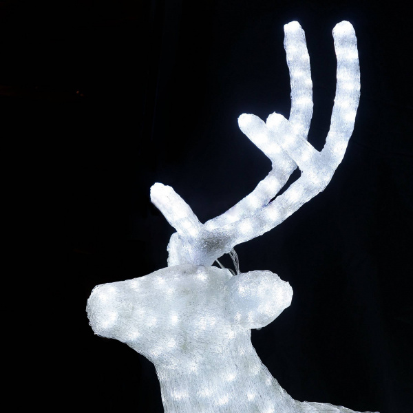 Световая фигура "Олень папа белый"  160 см