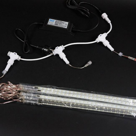 Гирлянда "Тающие сосульки", 10 шт х 50 см, длина 3 м, цвет белый