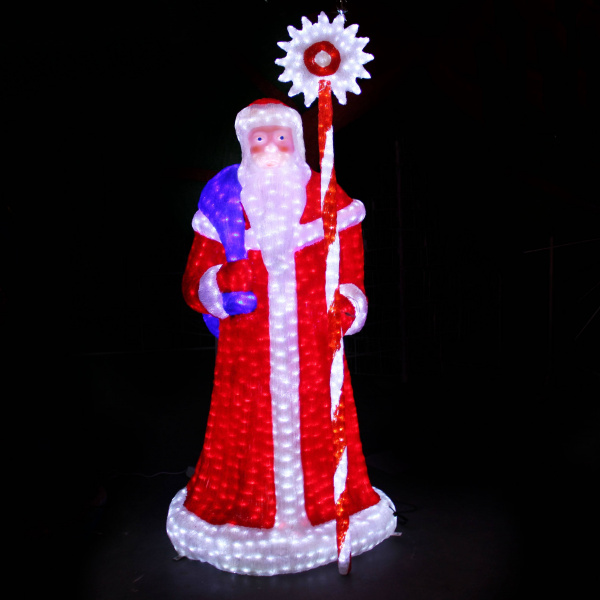 Световая акриловая фигура "Дед Мороз в красной шубе"  2м