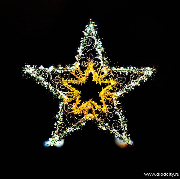 Световая каркасная "Рождественская звезда" 1м