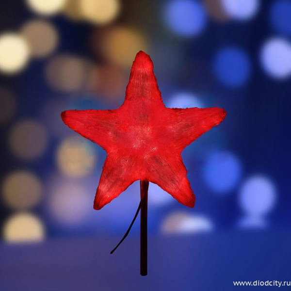 Световая акриловая макушка "Звезда" 80 см, красная
