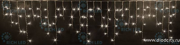 Светодиодная бахрома Rich LED 3х0.5 м, теплая белая, IP54