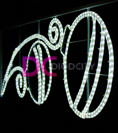 Светодиодная консоль "Праздничные шары" 200х60 см, белая