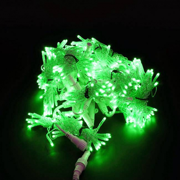 Светодиодный занавес "Дождь", 2 х 6м, зеленые диоды, мерцающий