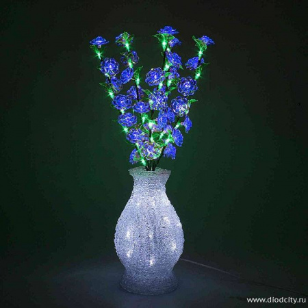 Светодиодный куст в вазе  синий