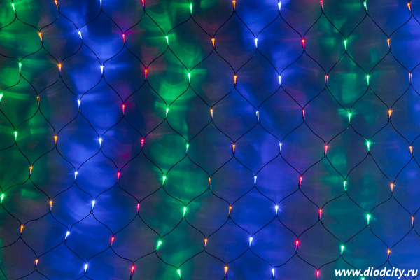 Гирлянда - сеть светодиодная 2 х 3 м, мульти, с контроллером